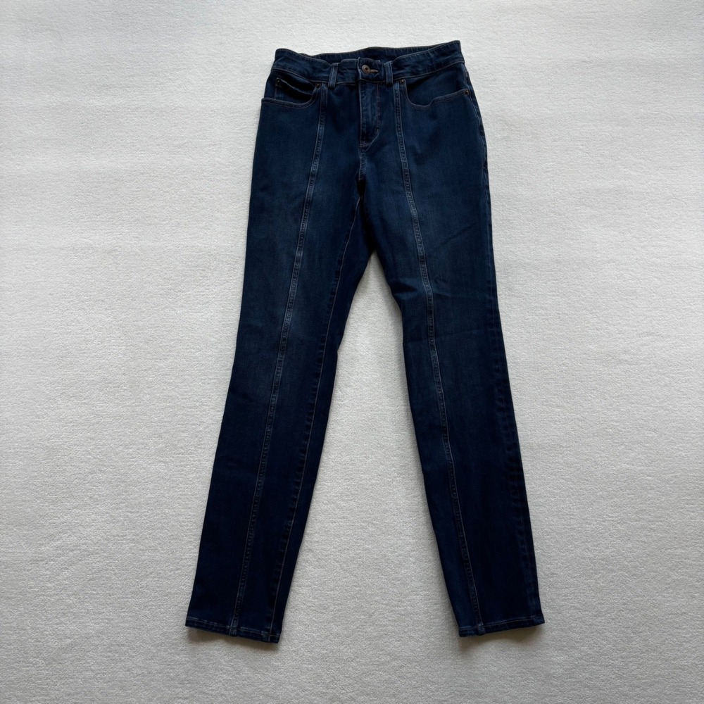 Duluth Trading Co Skinny Jeans Womens 4 Regular Blue Seamed Front Stretch Denim